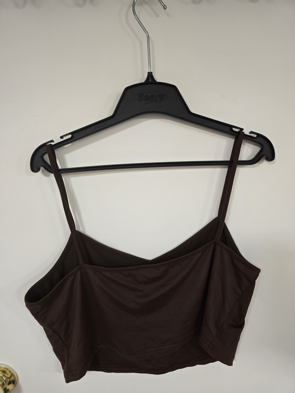 SHEIN Brown V-Neck Cropped Cami